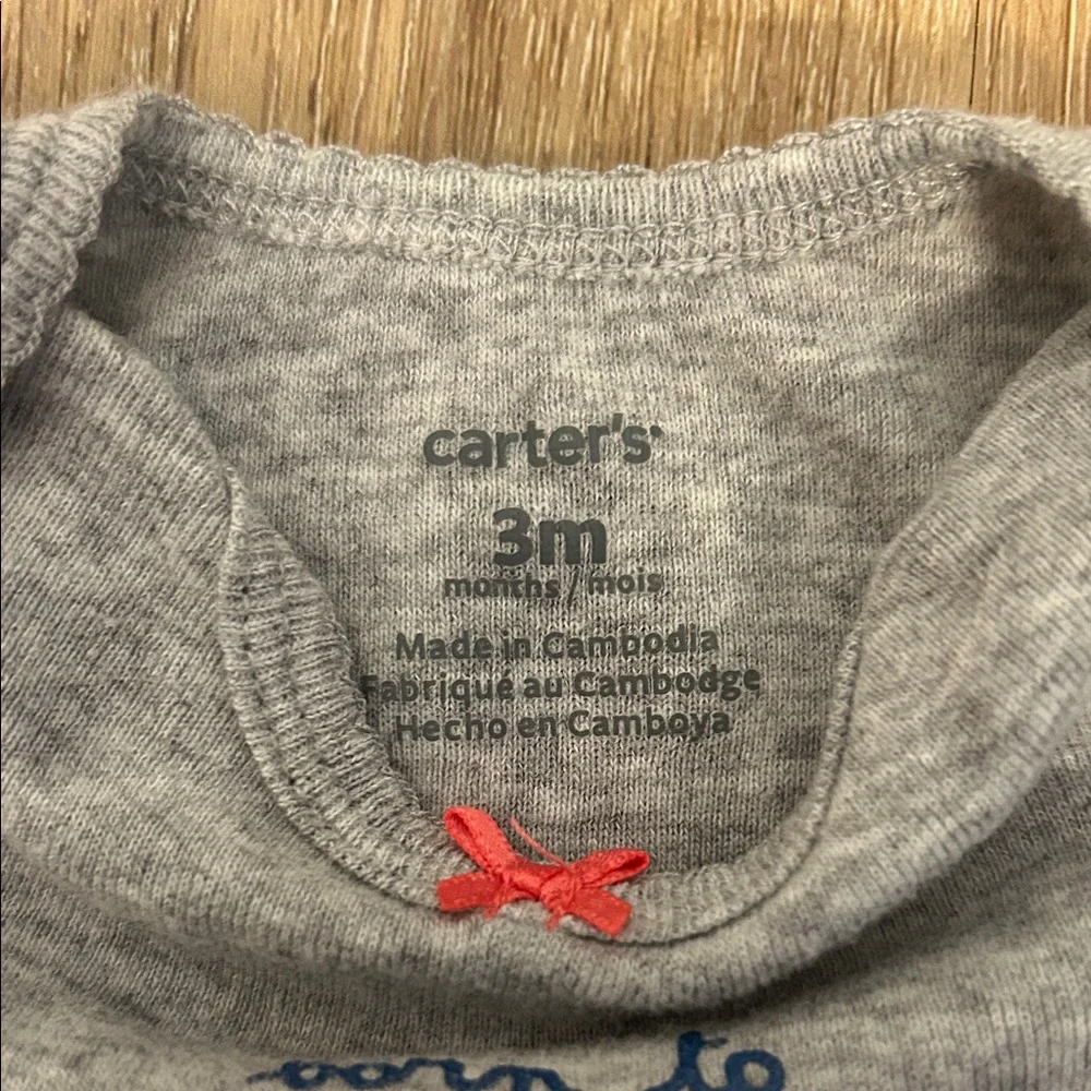 Carter's Gray Bodysuit with Colorful Crown Design